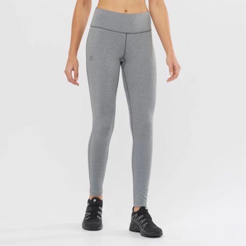 Grey Salomon Essential Warm Women's Running Tights | IE UR8629